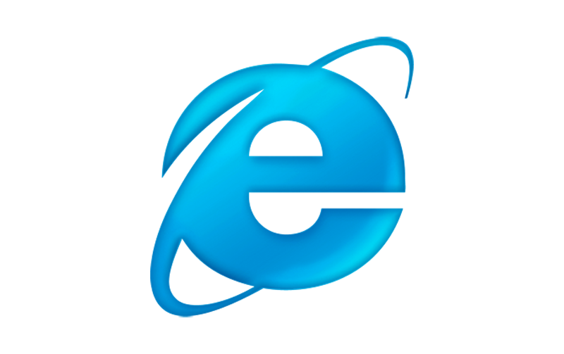 [Icon of the Internet Explorer browser.]