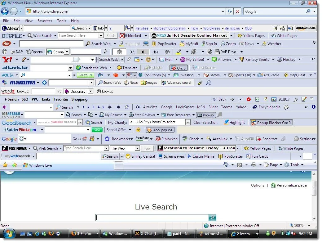 [Toolbars in browsers.]
