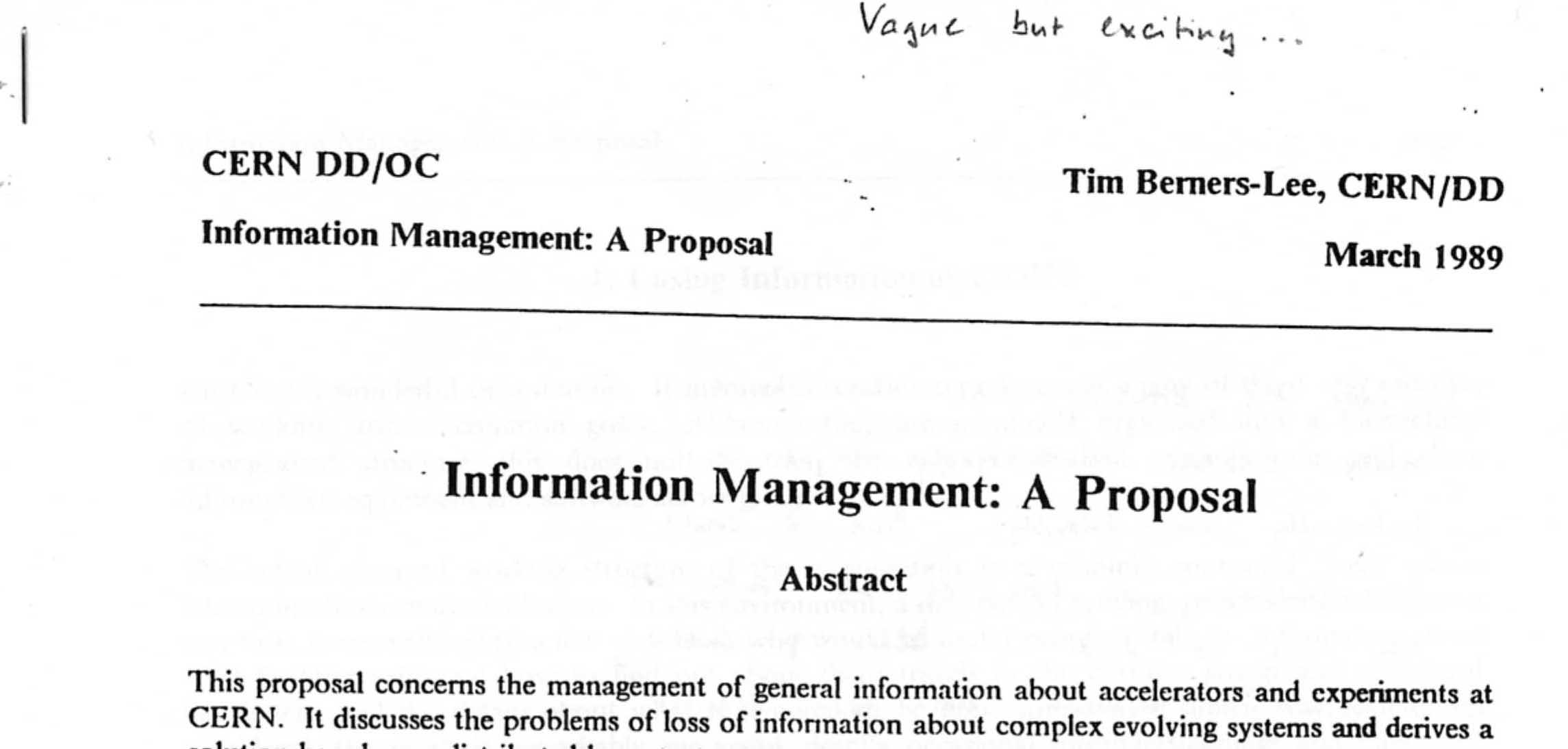 [Tim Berners-Lee’s original proposal for what would become the Web]