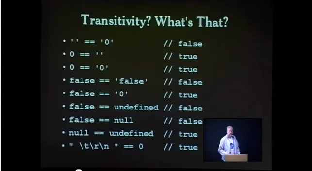 [Non-strict equality operator is not transitive.]